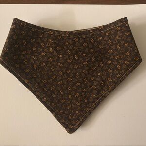 Brown Bandana with Gold Floral Pattern Size XS